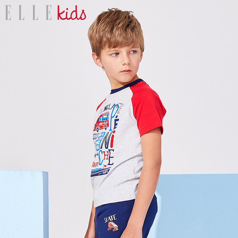 ELLE kids 圆领短袖 男童T恤 天猫优惠券折后￥49包邮（￥99-50）2色可选