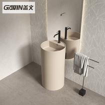Gavin one-piece floor-standing artificial stone wash basin round simple wash basin home balcony column basin
