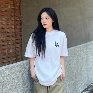 LA短袖T恤男女情侣宽松百搭上衣
