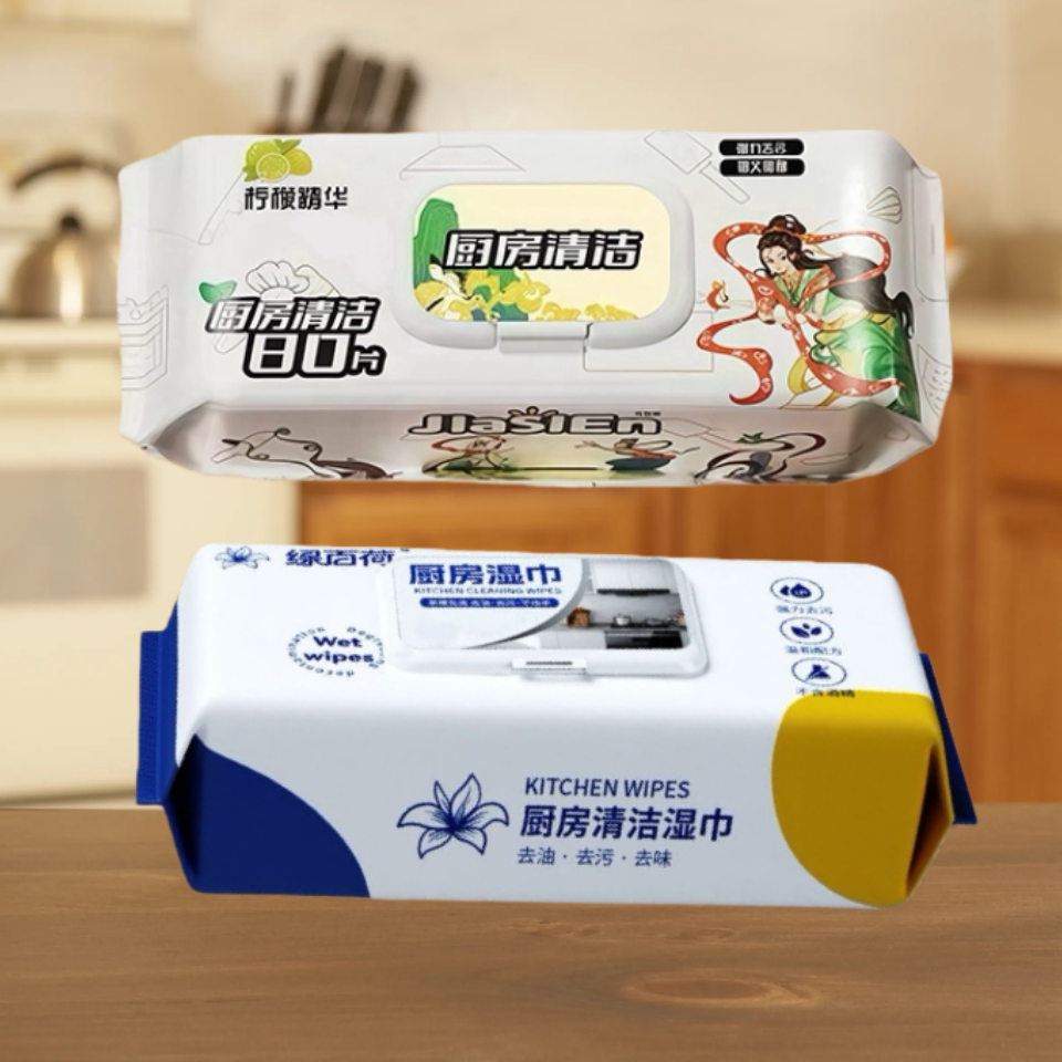 绿百荷厨房清洁湿巾80抽*1包