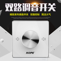 HOPE 804 background music sound speaker dual fixed resistance tuning switch Silver gold Rated power 10w to 100w