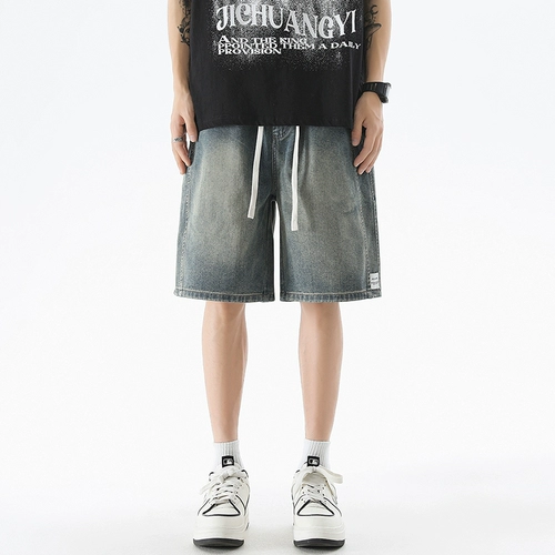 Штаны, джинсы, шорты, оверсайз, в американском стиле, свободный прямой крой