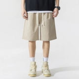 Тонкие шорты, шелковые пляжные летние штаны, в американском стиле, свободный прямой крой