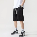 Тонкие шорты, шелковые пляжные летние штаны, в американском стиле, свободный прямой крой