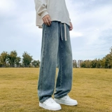 Джинсы, тонкие штаны, оверсайз, свободный прямой крой