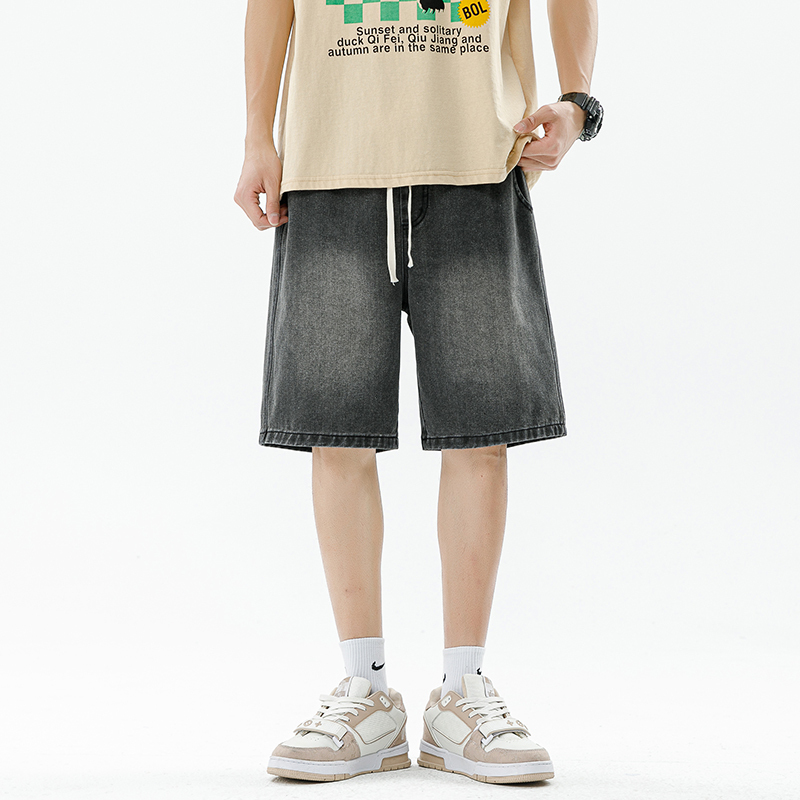Men's Summer Thin Straight Loose Gray Denim Shorts Casual Knee-Length Pants Trendy Brand Men's Sports Pants Men's Summer Thin Straight Loose Gray Denim Shorts Casual Knee-Length Pants Trendy Brand Men's Sports Pants