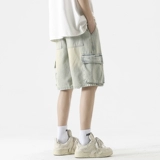 Летние шорты, прямые свободные джинсы, мужские штаны, в американском стиле