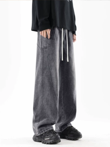 Трендовые прямые свободные джинсы, осенние штаны, повседневные брюки, в американском стиле