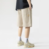 Тонкие шорты, шелковые пляжные летние штаны, в американском стиле, свободный прямой крой