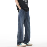 猎璞 Мужские летние штаны, трендовые тонкие джинсы для отдыха, свободный прямой крой