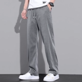 Летние трендовые тонкие джинсы, черные штаны для отдыха, свободный прямой крой, эластичная талия