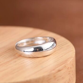 Pure silver 999 thick loach back open ring for women
