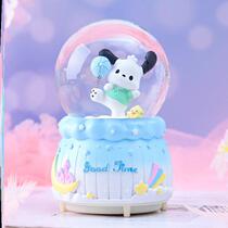 Childrens crystal ball toy music box Sanrio music box creative girl birthday gift Pacha dog small gift