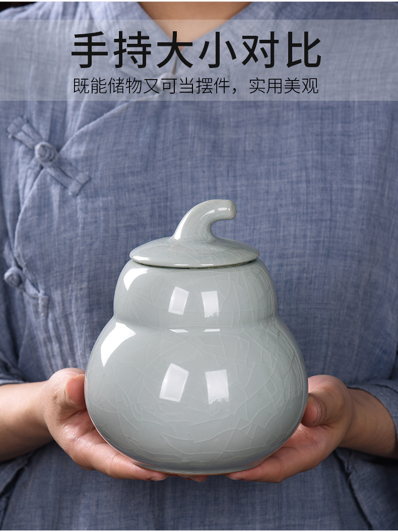 Caddy fixings HaoFeng elder brother up with ceramic seal tank storage tanks tieguanyin store receives puer tea pot of gift boxes