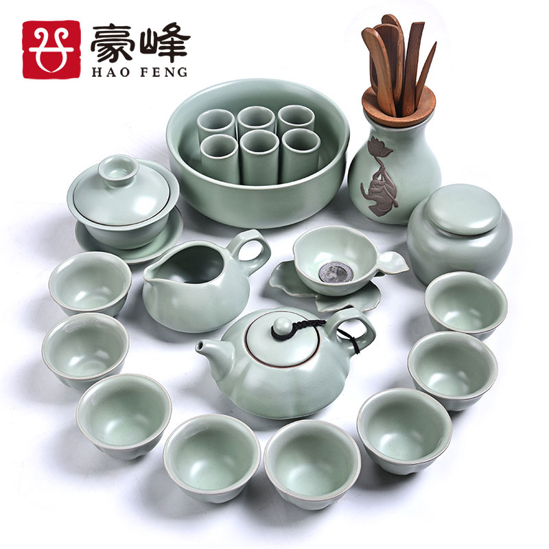 HaoFeng your up kung fu tea set suit household contracted ceramic teapot teacup tureen receives tea accessories