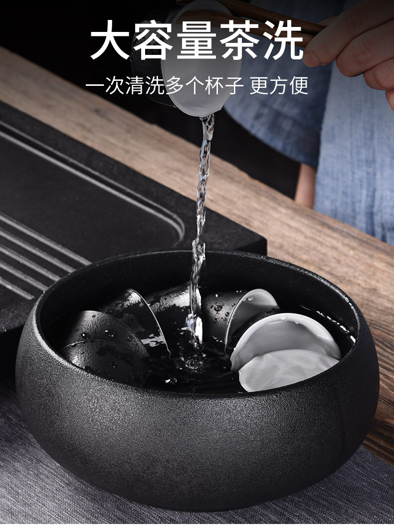 HaoFeng large tea wash with tea urn writing brush washer from coarse ceramic tea set accessories for wash cup bowl of tea accessories for wash water jar
