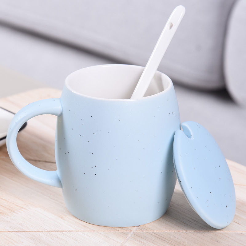 HaoFeng creative mugs ceramic cups of coffee cup milk cup breakfast cup express cartoon cup with a spoon