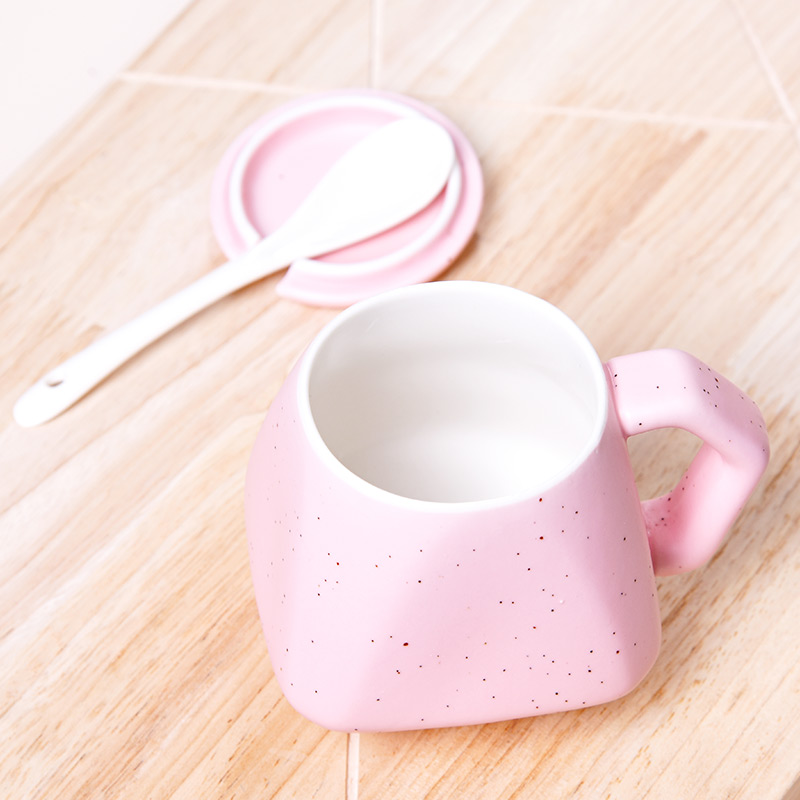 HaoFeng creative mugs ceramic cups of coffee cup milk cup breakfast cup express cartoon cup with a spoon