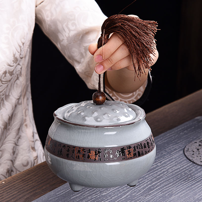 Caddy fixings HaoFeng elder brother up with ceramic seal tank storage tanks tieguanyin store receives puer tea pot of gift boxes