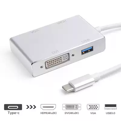Type-C4 in 1 converter Type-C hub usb3 1 to HDMI DVI VGA docking station
