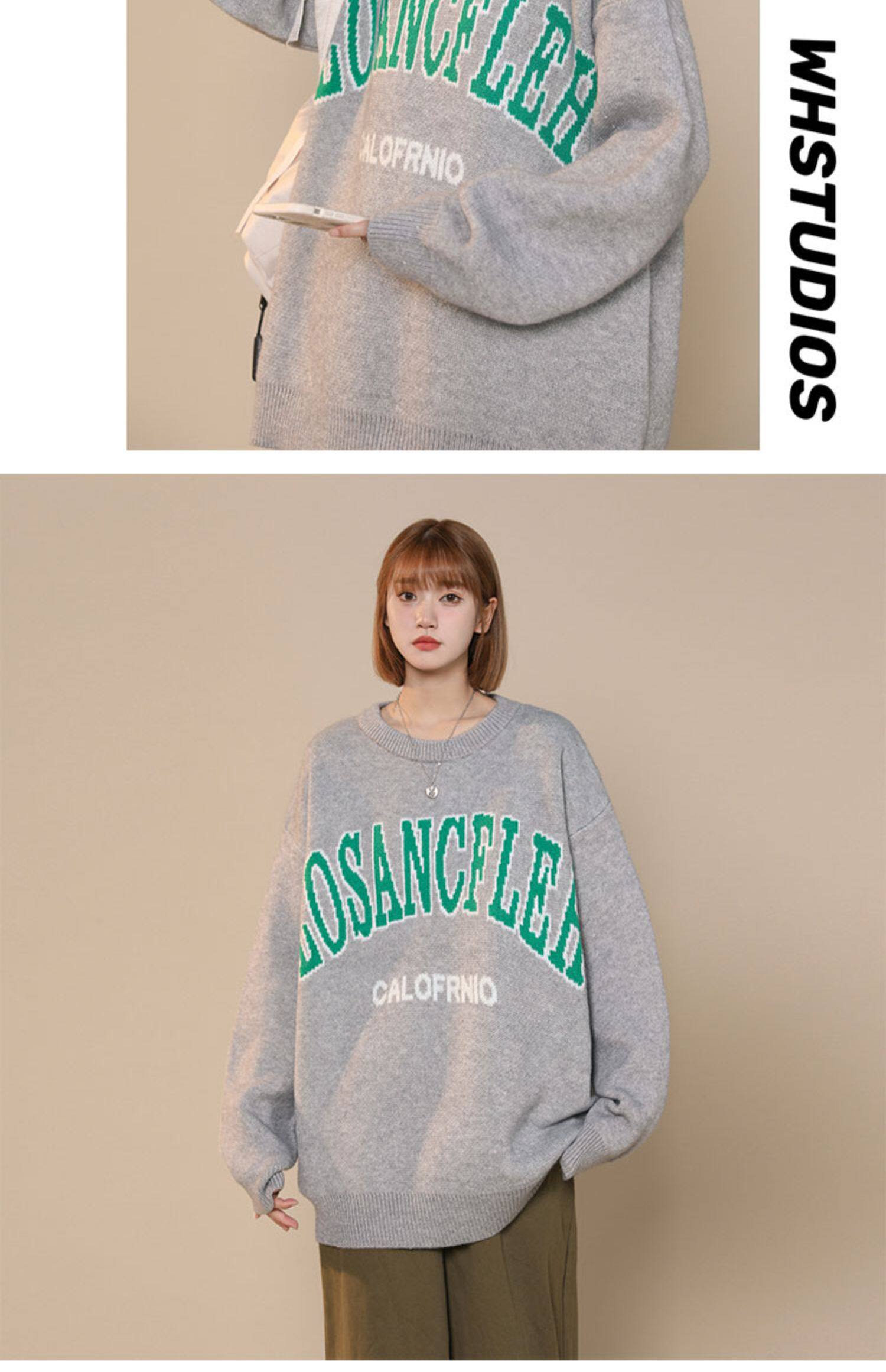 Women's Round Neck Embroidered Sweater For Women & Unisex Style_voghion.com