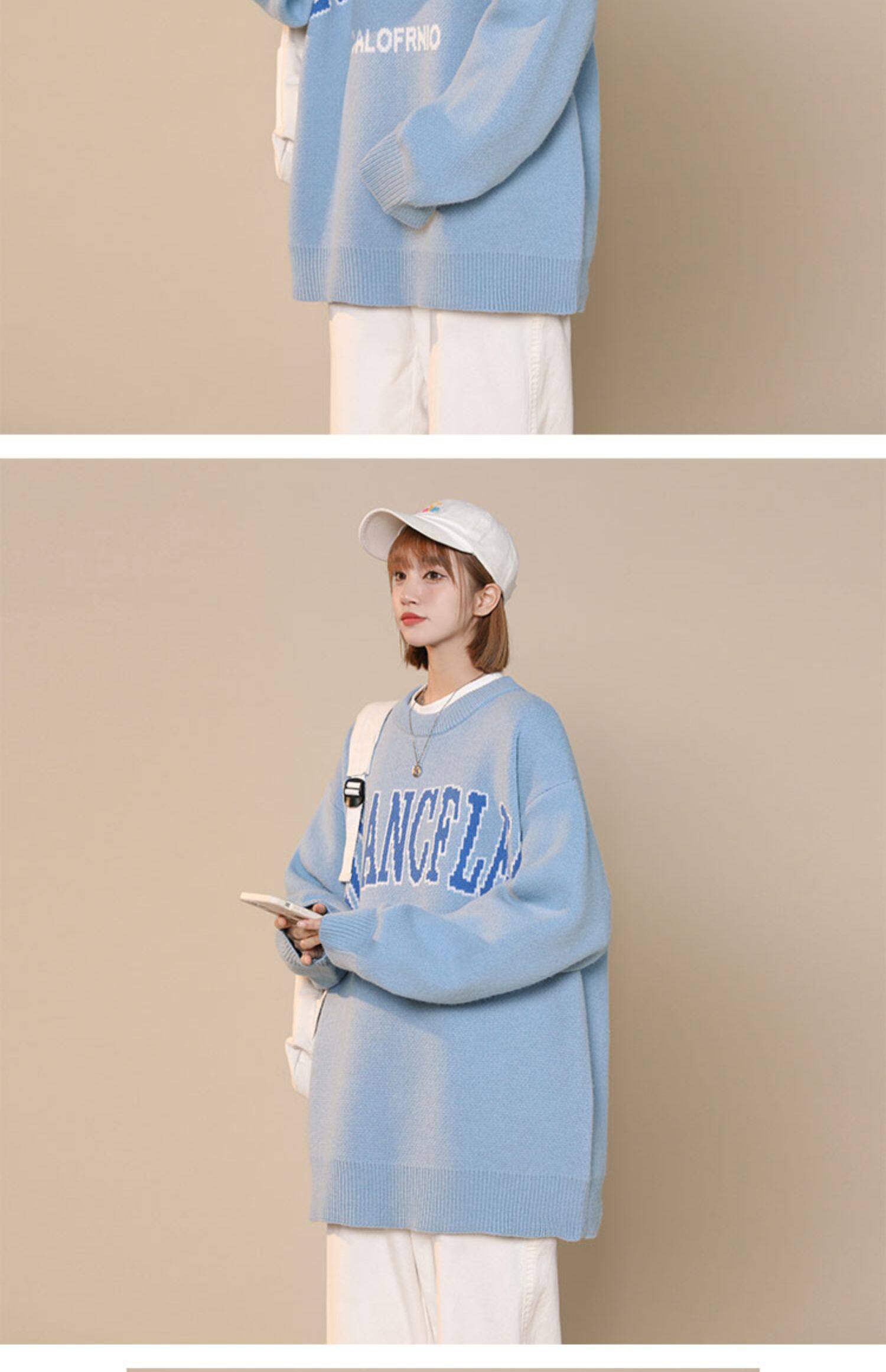 Women's Round Neck Embroidered Sweater For Women & Unisex Style_voghion.com