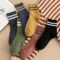  3-10 pairs of autumn and winter socks womens Korean version of the middle tube Korean version of the college style all-match socks Japanese pile socks cotton stockings