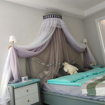 The style of the new product bed mantle simple anti-mosquito head yarn new Chinese style European and Korean Princess three-layer curtain with black crown