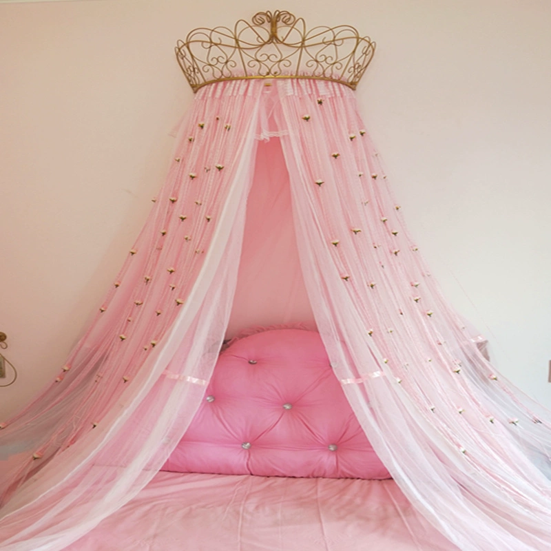 Hồng Rose giường công chúa lớp vỏ Mạng European Heart nền đỏ cô gái gạc màn trang trí có thể chứa chống muỗi khung giường ngủ manti - Bed Skirts & Valances