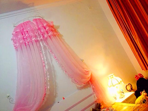 Phong cách 10.000 loại giường công chúa giấc mơ màu hồng rèm phòng ngủ đầu giường sợi giường trang trí sợi giường màn che giường ktx