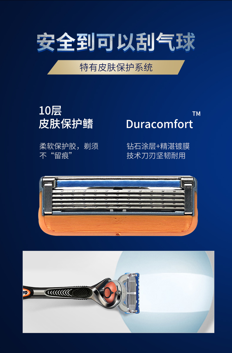Gillette 吉列  锋隐 手动剃须刀片套组 5层刀片8只装 图2