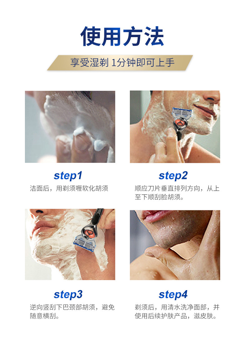 Gillette 吉列 锋隐5 手动剃须刀片套组 8刀头*2盒 图6