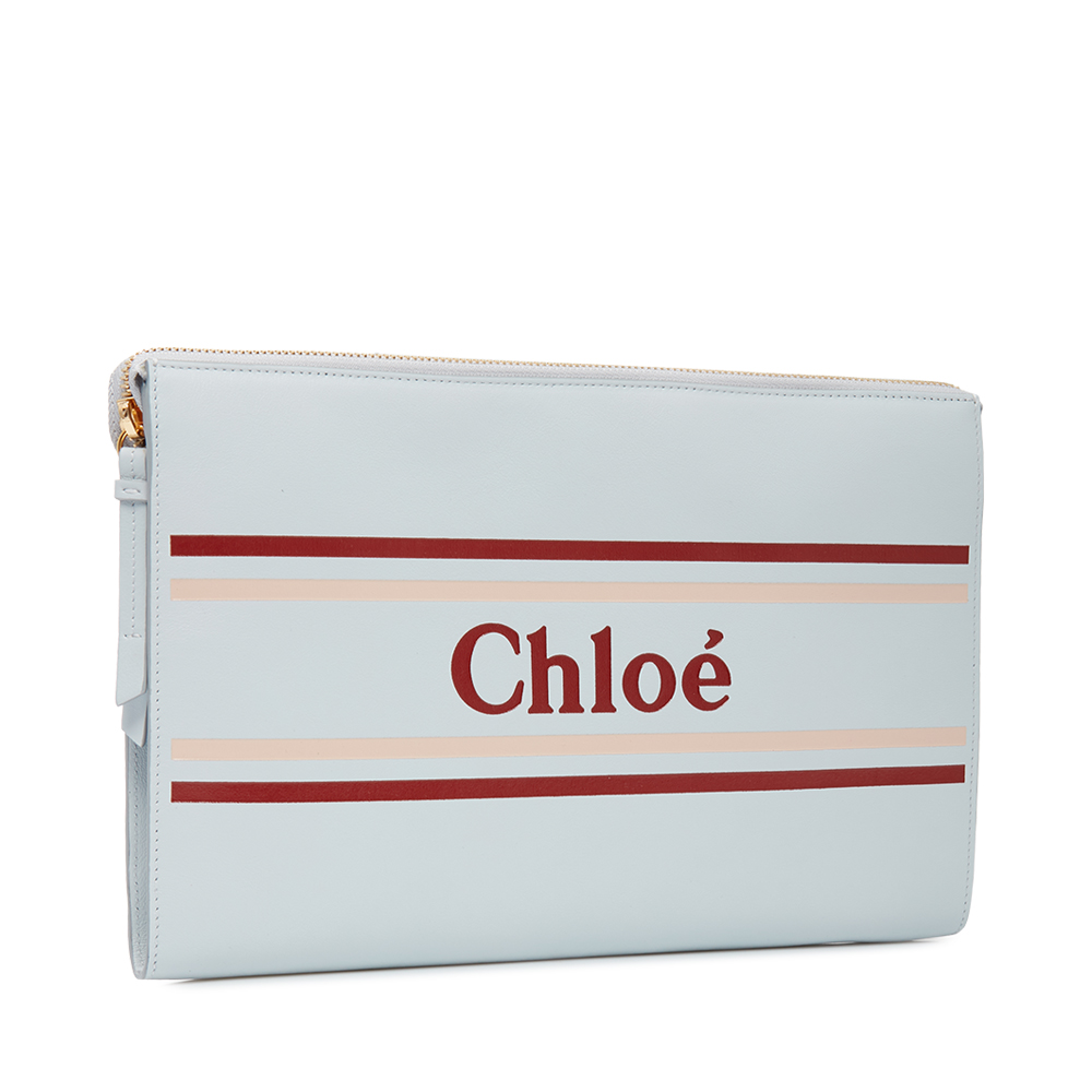 Chloe Chloe Chloe đen da bò màu xanh LOGO kim loại sọc dây kéo trang trí với túi xách của phụ nữ