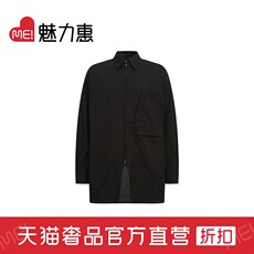 Рубашка мужская y-3黑色标志性logo翻领拉链都市时尚有型男士长袖衬衫