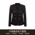 Balmain CLASSIC BLACK BÔNG GUN BARGE Casual KINH DOANH DOUBLE-Buttoned MENS SUIT JACKET 