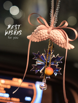 High-grade car pendant Crystal snowflake car rearview mirror hanging jewelry pendant Angel wings lady plaster car interior