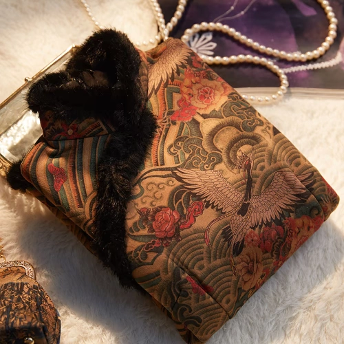 Зимнее ципао, ретро утепленный лонгслив, короткая куртка, китайский стиль