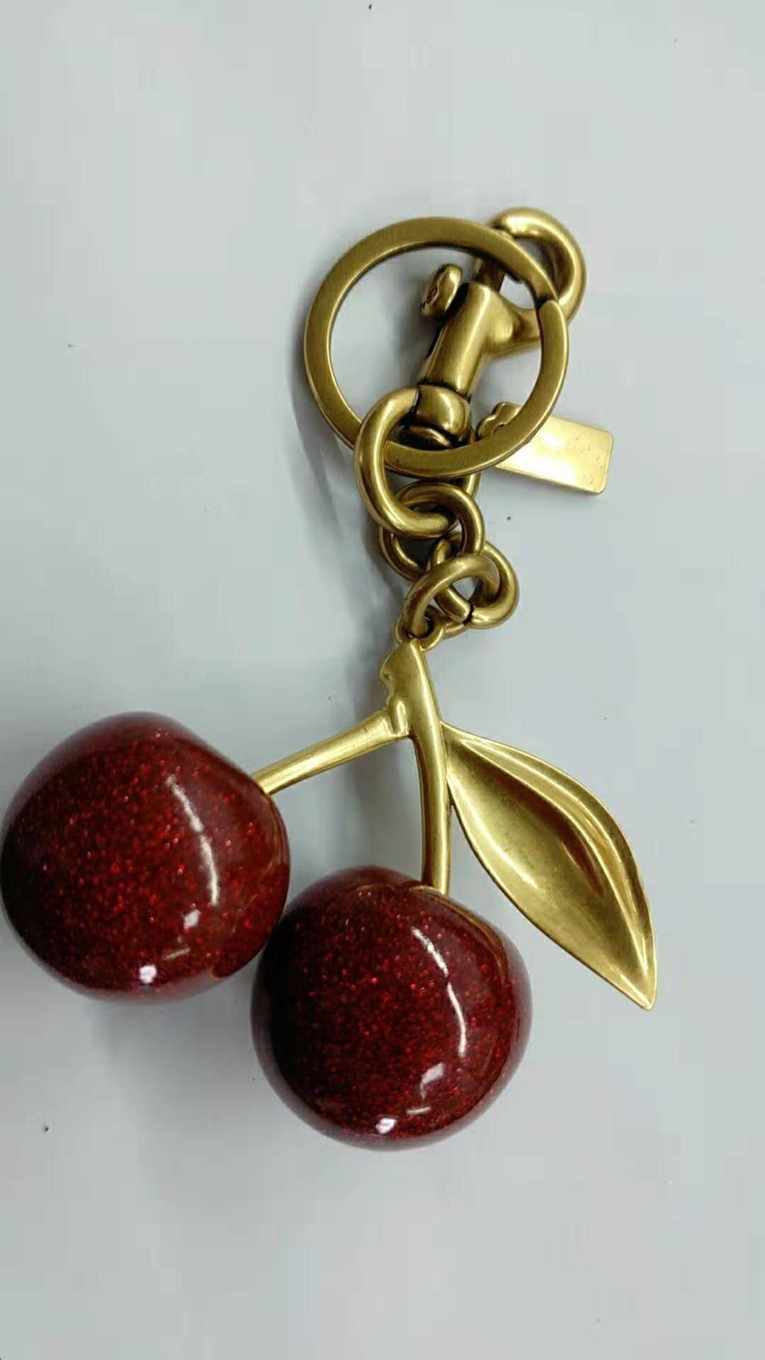 ins new cherry key button wrap bag pendant women's bag ornament fine car key buckle fit gift box