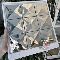 3d concave and convex self-adhesive wall stickers silver stainless steel mosaic metal electroplating KTV hotel bar background wall tiles