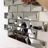Металлическая самоклеющаяся мозаика из нержавеющей стали, головоломка на стену