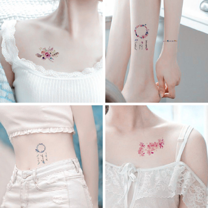 30 tattoos with waterproof women persistent Korean simulation in wind network red scar clarcle and sexy chest arm