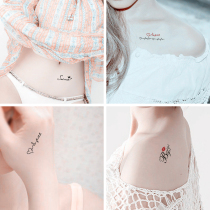 English letter tattoo stickers waterproof female long-lasting tattoo sexy ins wind clavicle Korean simulation male not permanent 1 year