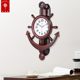 Polaris Helmsman Wall Clock Creative Rudder Mediterranean Clock Fashion Pastoral Living Room Mute European Pendulum Quartz Clock