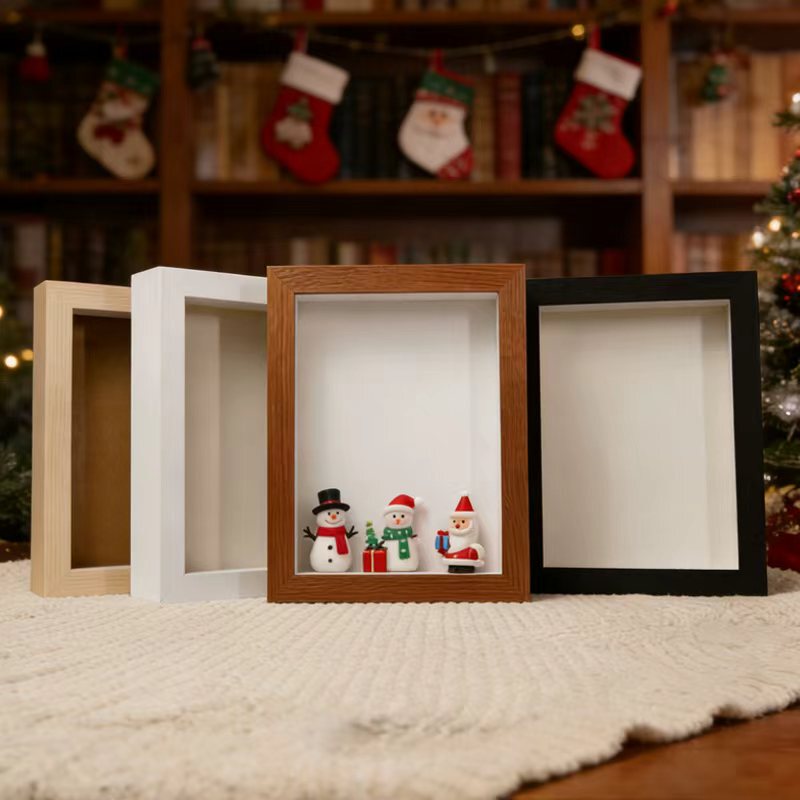 Christmas Photo Frame Hollow Three-Dimensional Gift Commemorative Storage Frame Doll Display Frame Tabletop Handmade Frame Living Room Decoration