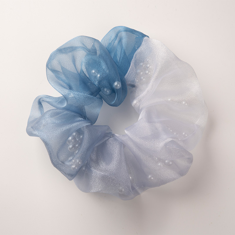 Canghaiyue Ming~ Original Water-Gloss Organza with Fine Shimmer, Pearl Gradient Cool Blue Niche Hair Accessory