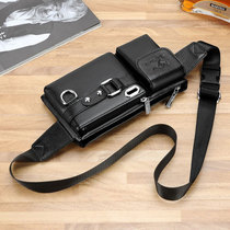 New genuine leather mens bag mobile phone bag Mens cow leather purse Chest Bag Locomotive PURSE STRINGS MULTIFUNCTION MENS MOBILE PHONE BAG