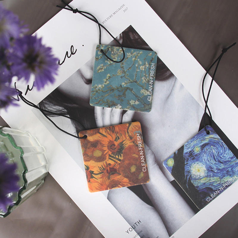Spot American CleanFresh Fragrant Tablets Car Solid Perfume Balm Van Gogh Painting Wind Long-lasting Fragrant