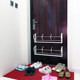 Magnetic suction door upper shoe rack door back suction wall-free punching paste double-row bathroom rack door small nail-free slippers storage