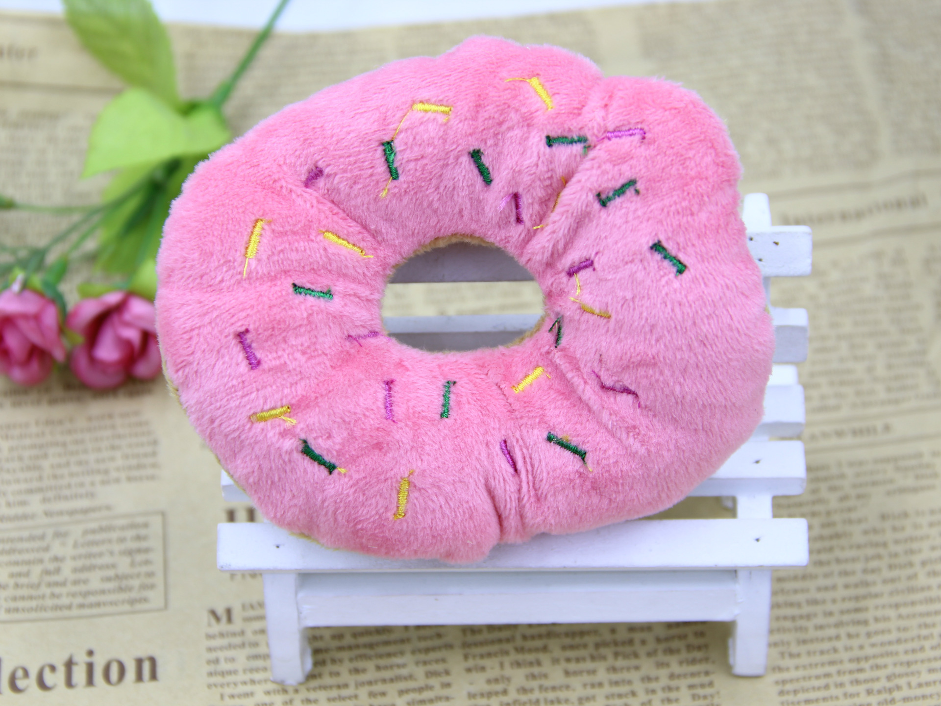 Donut âm thanh đồ chơi sang trọng thú cưng chó mèo cần thiết hàng ngày màu đồ chơi tùy chọn Teddy Bear - Mèo / Chó Đồ chơi đồ chơi cho chó