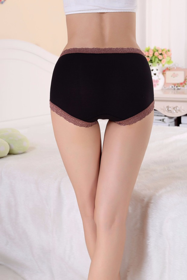 Quần lót nữ ren đen gợi cảm thoáng khí liền mạch kích thước lớn thanh niên cao eo vải cotton tóm tắt quần sịp đẹp